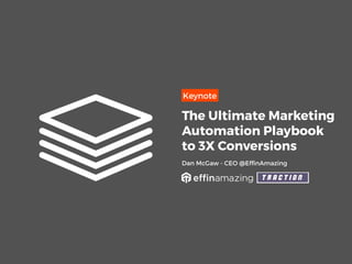 Keynote
The Ultimate Marketing
Automation Playbook
to 3X Conversions
Dan McGaw - CEO @EffinAmazing
 