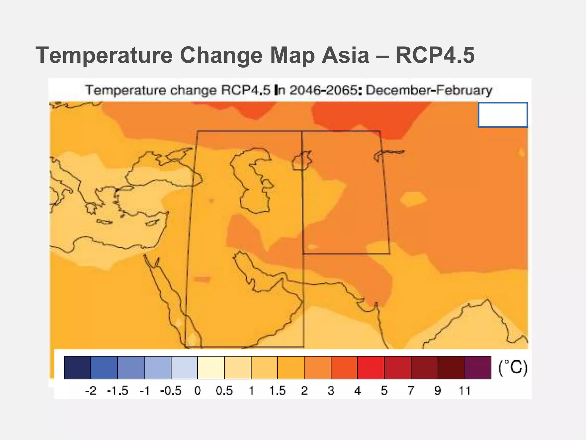 Temperature Change Map Asia – RCP4.5
 