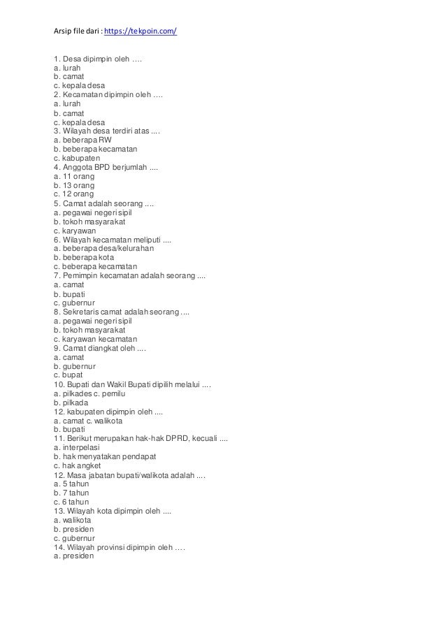 Soal Ips Kelas 4 B Tekpoin Com