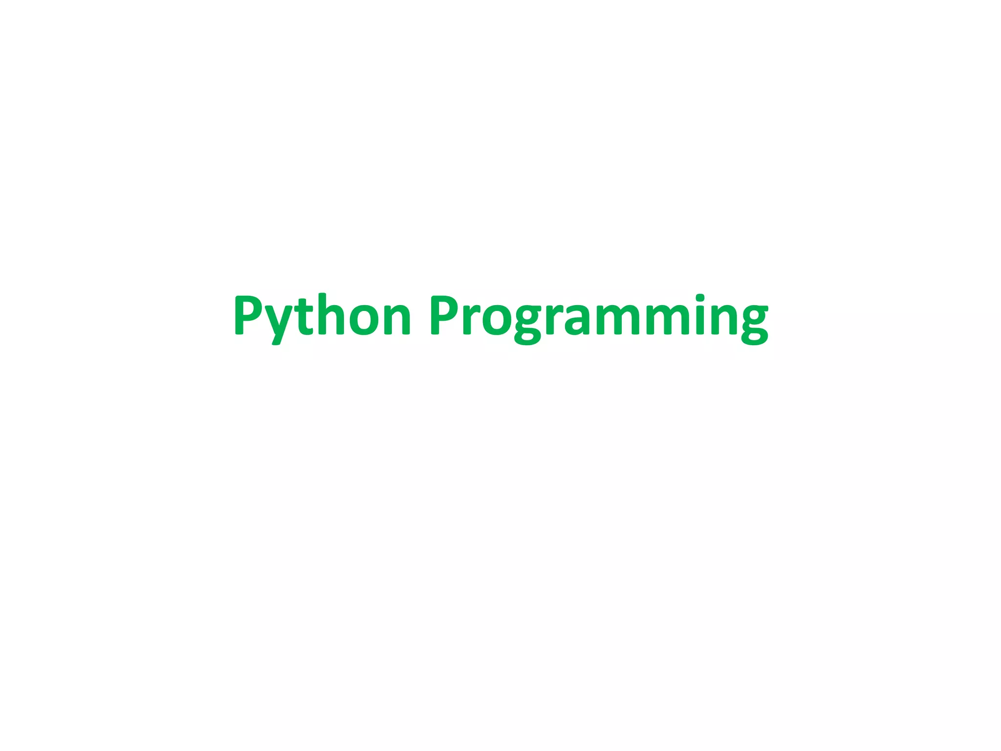 Python Programming 