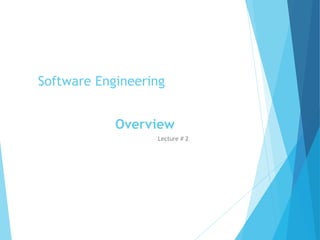 Software Engineering
Overview
Lecture # 2
 