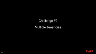 Challenge #2
Multiple Tenancies
20
 