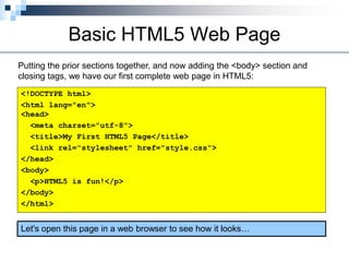 1. introduction to html5 | PPT | Web Design and HTML | Internet