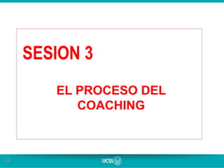 54
SESION 3
EL PROCESO DEL
COACHING
 