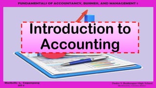 Introduction to
Accounting
 