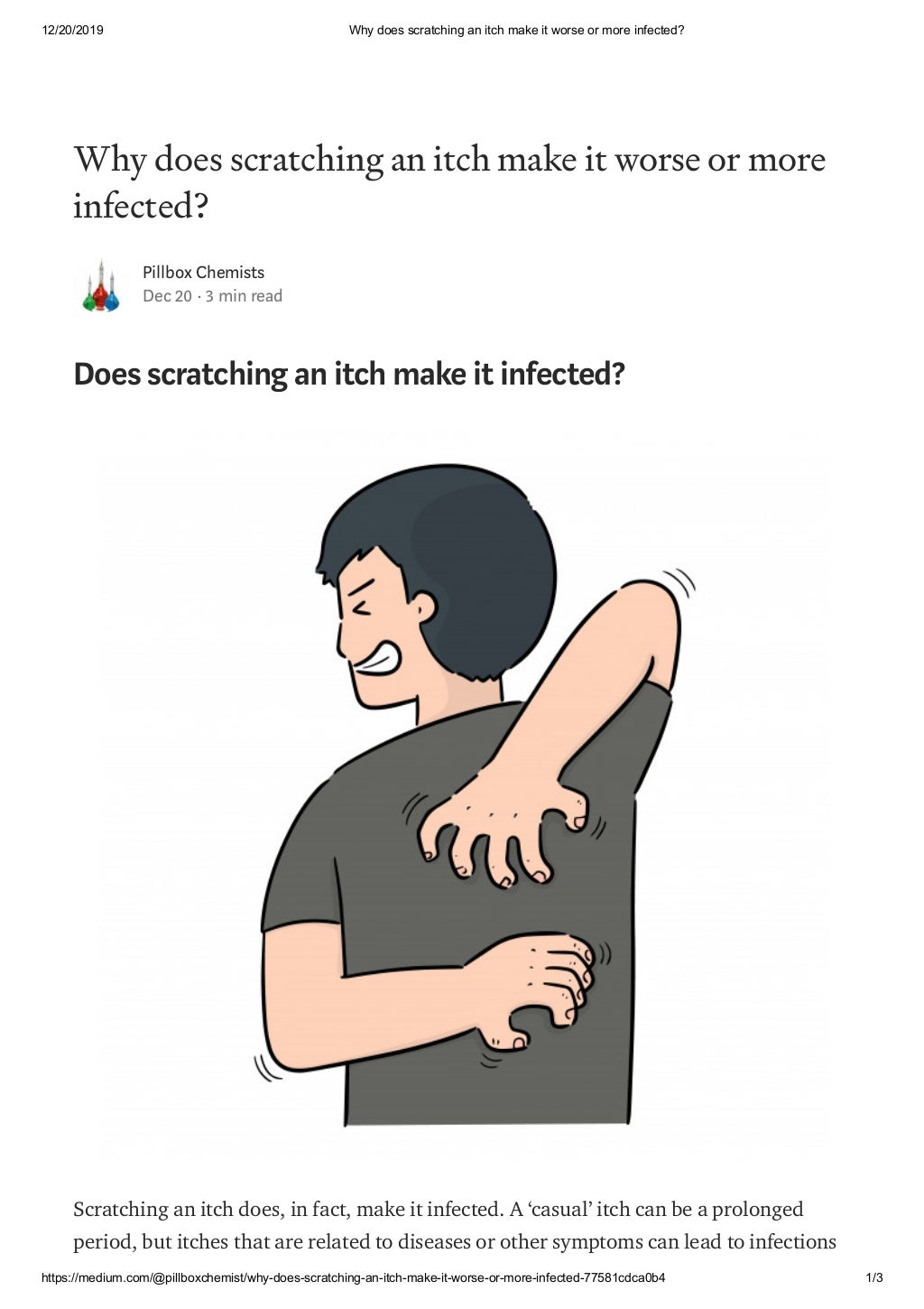 Why does scratching an itch make it worse or more infected? Pillbox…