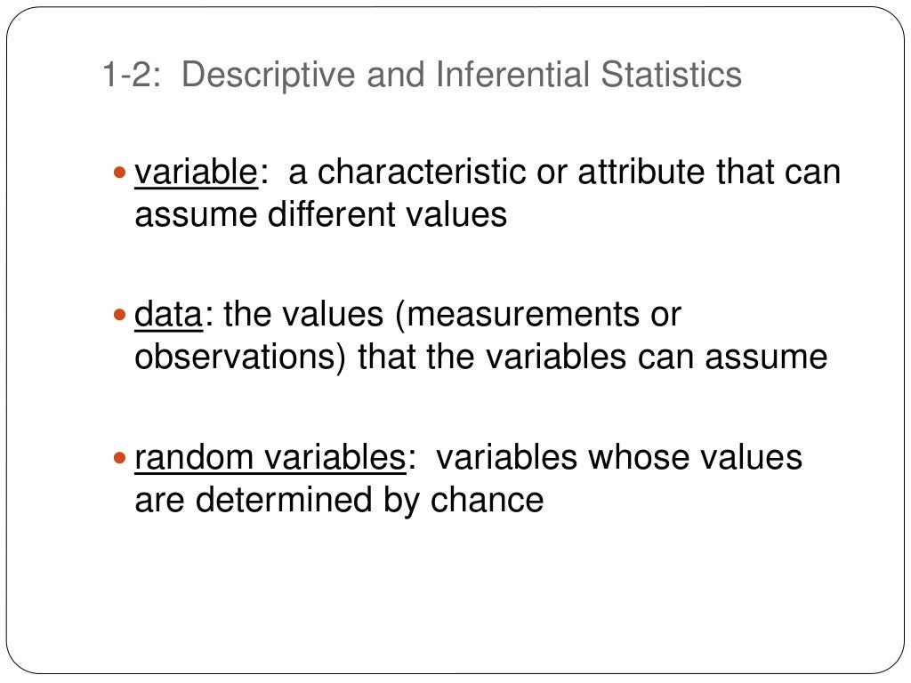 1.1-1.2 Descriptive and Inferential Statistics