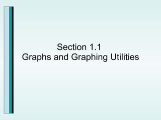 Section 1.1  Graphs and Graphing Utilities 