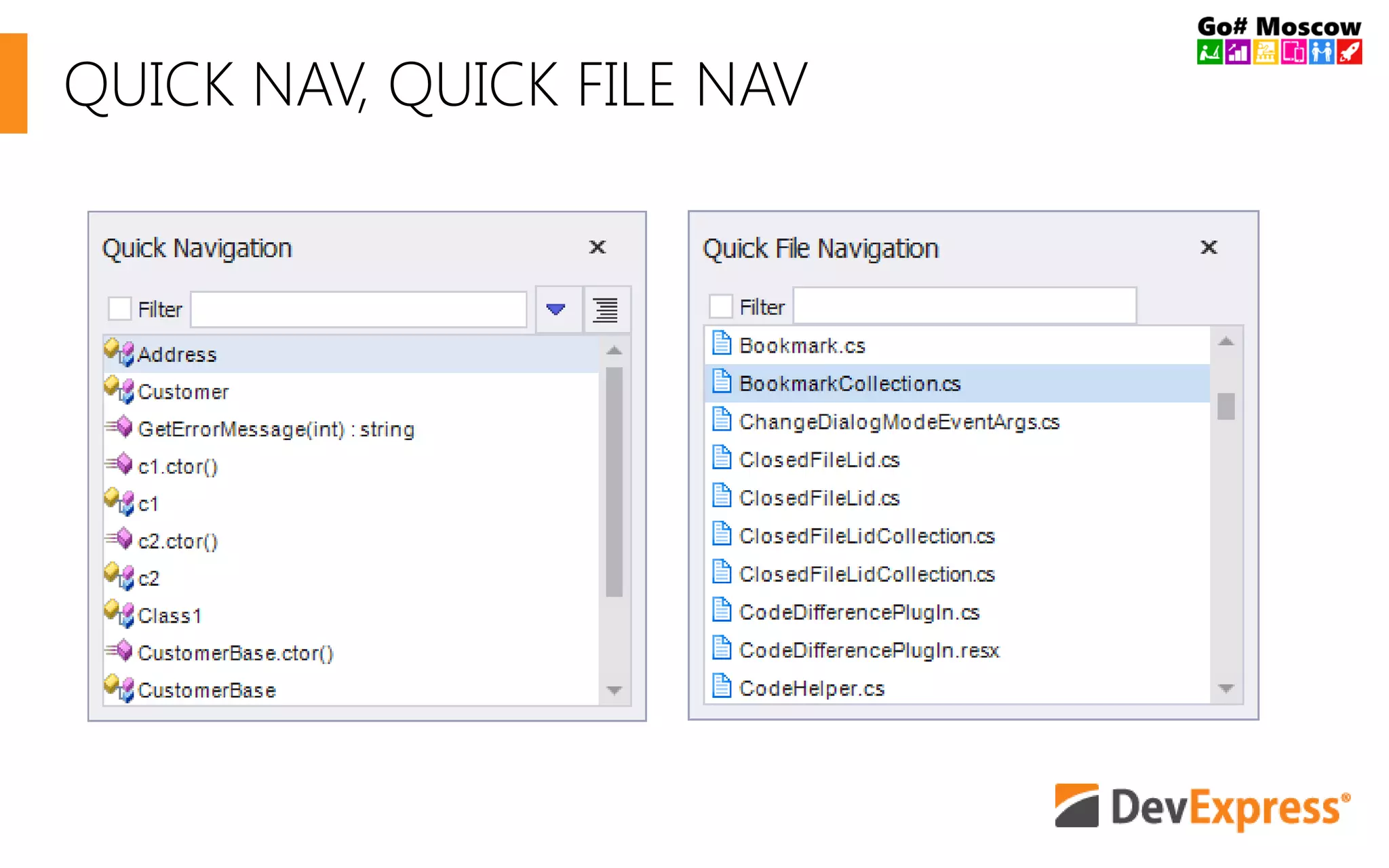 QUICK NAV, QUICK FILE NAV
 