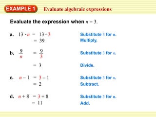1.1 evaluating expressions | PPT