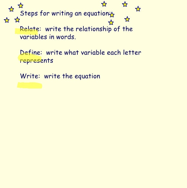 steps for writing an essay equation