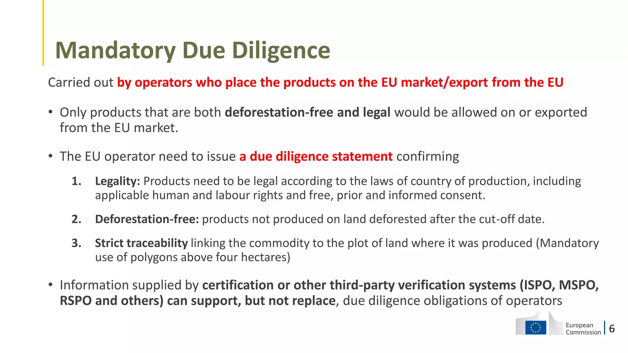 Regulation on deforestation- and forest degradation free supply chains ...