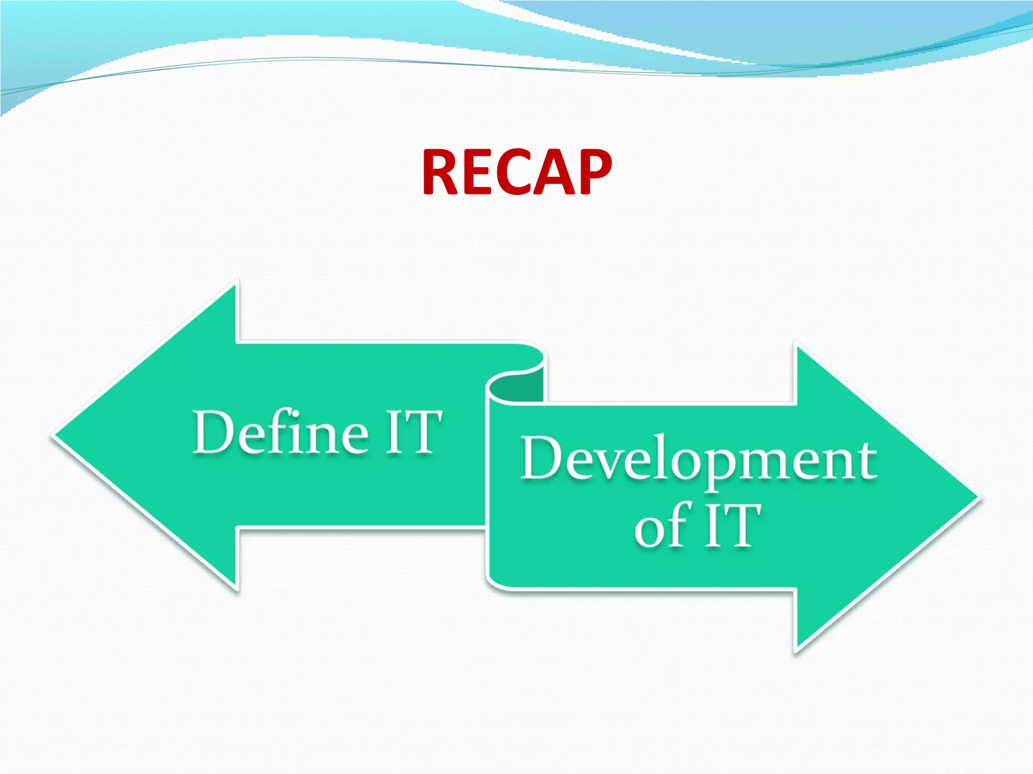 RECAP
 