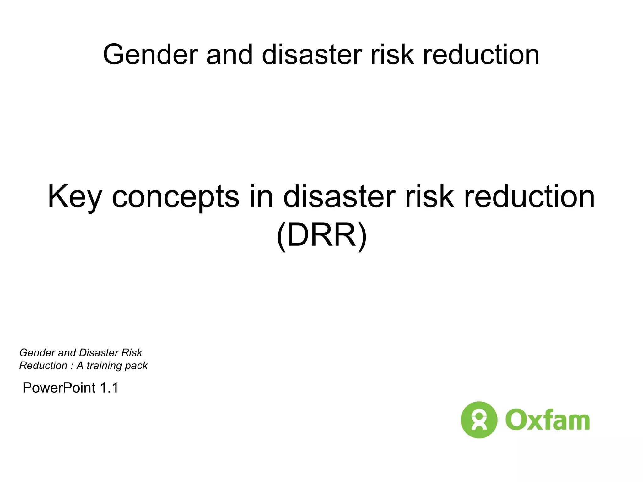 Key concepts in disaster risk reduction | PPT
