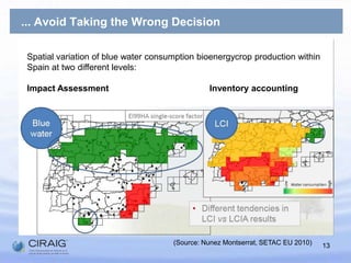 Framework for Freshwater use In LCA (UNEP-SETAC LC Initiative)EndpointMidpointInventoryAreas of ProtectionAll Impact CategoriesBackup TechnologyWater deprivation for human usesHuman HealthHuman usesModification of water availability for…Water deprivation for ecosystemsWater UseWater UseEcosystems QualityEcosystemsWater deprivation for future generationsNatural resourcesFuture Generations