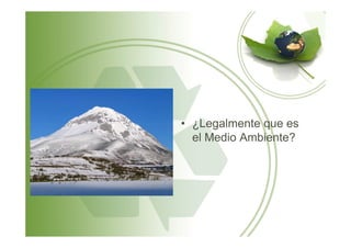 • ¿Legalmente que es• ¿Legalmente que es
el Medio Ambiente?
 