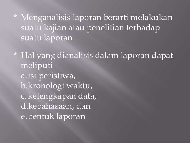 Menganalisis Laporan Kls 8 Smt 1