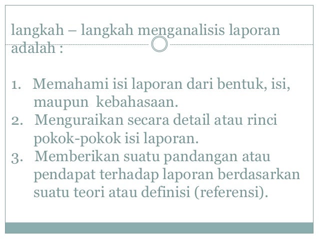 Menganalisis laporan kls 8 smt 1 Menganalisis laporan kls 8 smt 1