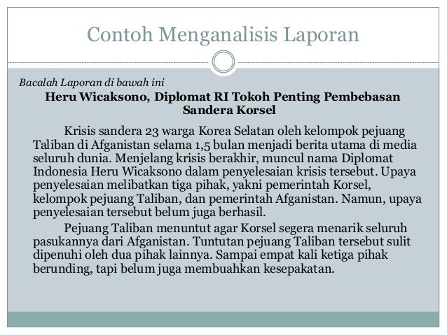 Menganalisis laporan kls 8 smt 1