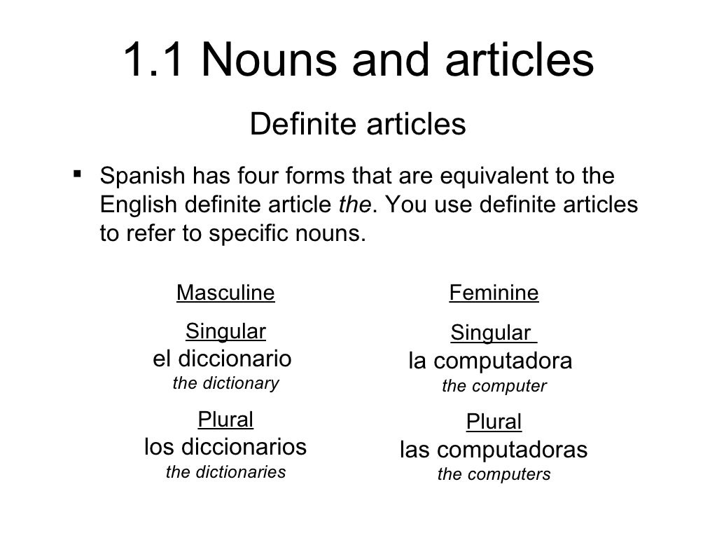 Estructura 1 1 Nouns And Articles Worksheet