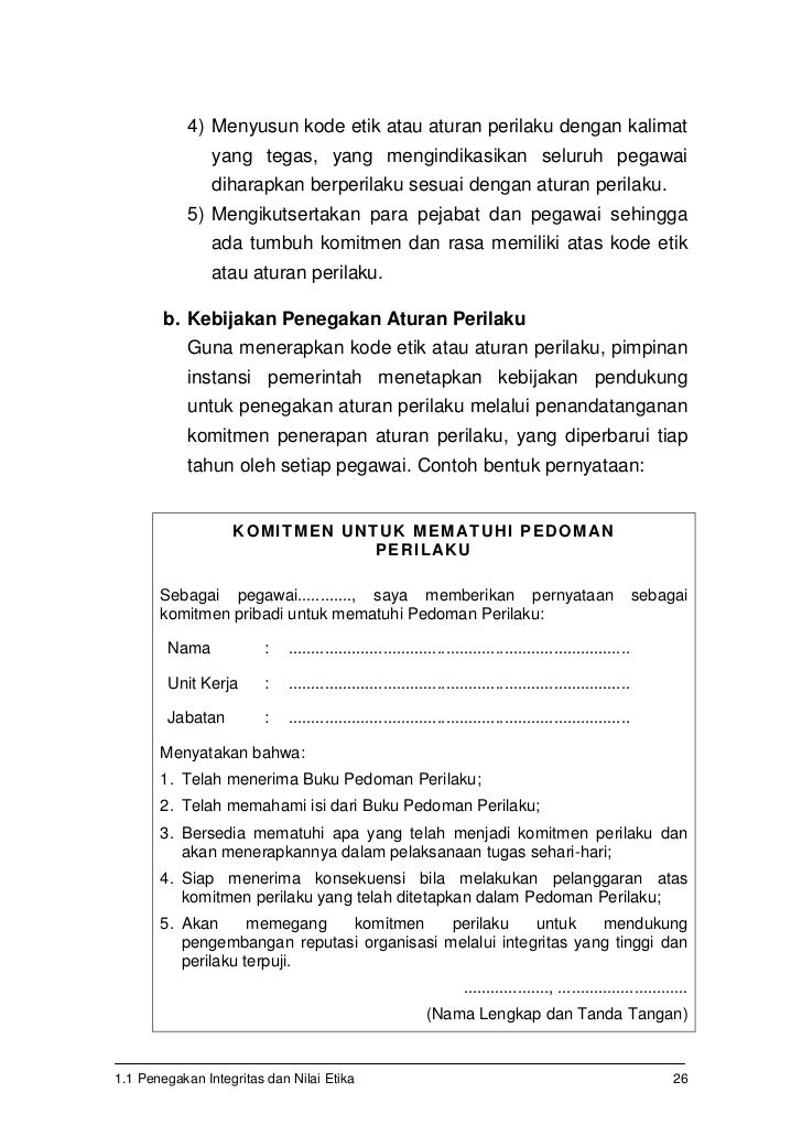 1 1 Peningkatan Integritas Dan Nilai Etika