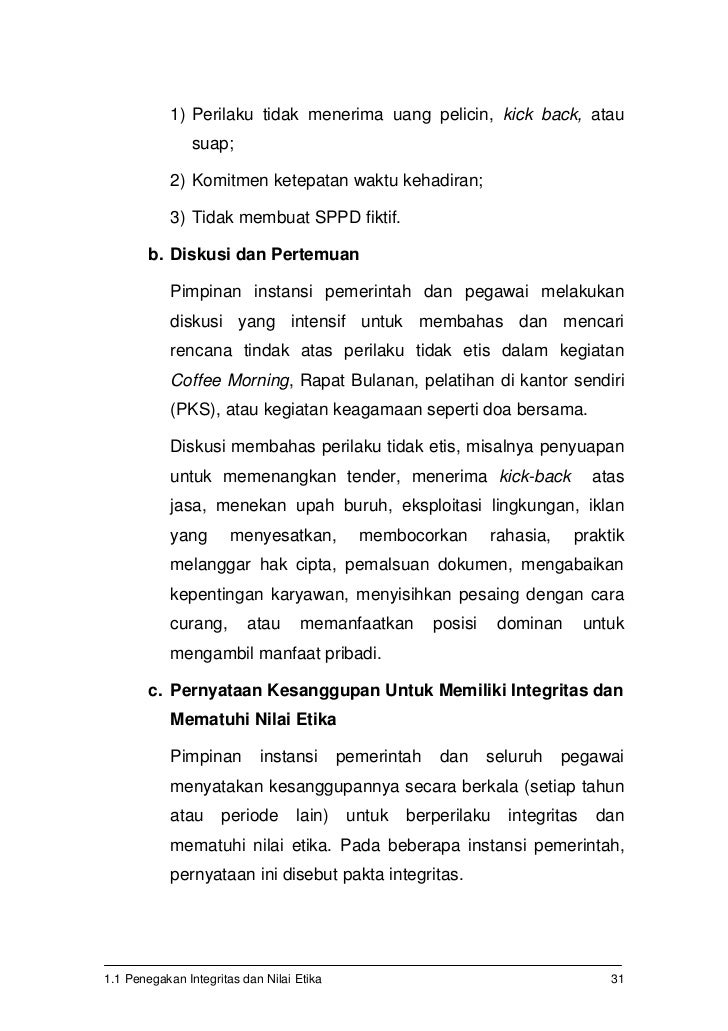1 1 Peningkatan Integritas Dan Nilai Etika
