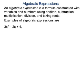 1.1 review on algebra 1 | PPTX