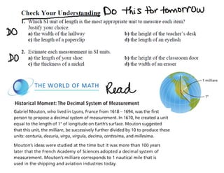 1.1 SI and Imperial Systems notes