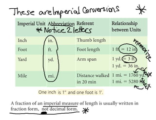 1.1 SI and Imperial Systems notes