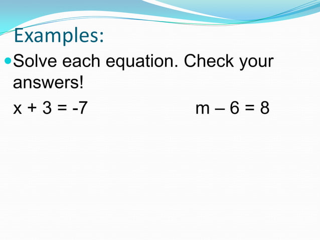 1 1 solving simple equations | PPTX