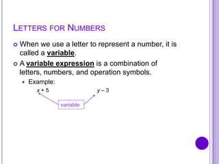1.1 using letters for numbers | PPTX