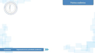 Condiciones Organización de las actividades académicas
 