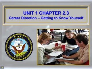 UNIT 1 CHAPTER 2.3
    Career Direction – Getting to Know Yourself




1
 