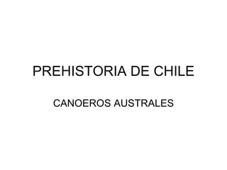 PREHISTORIA DE CHILE CANOEROS AUSTRALES 