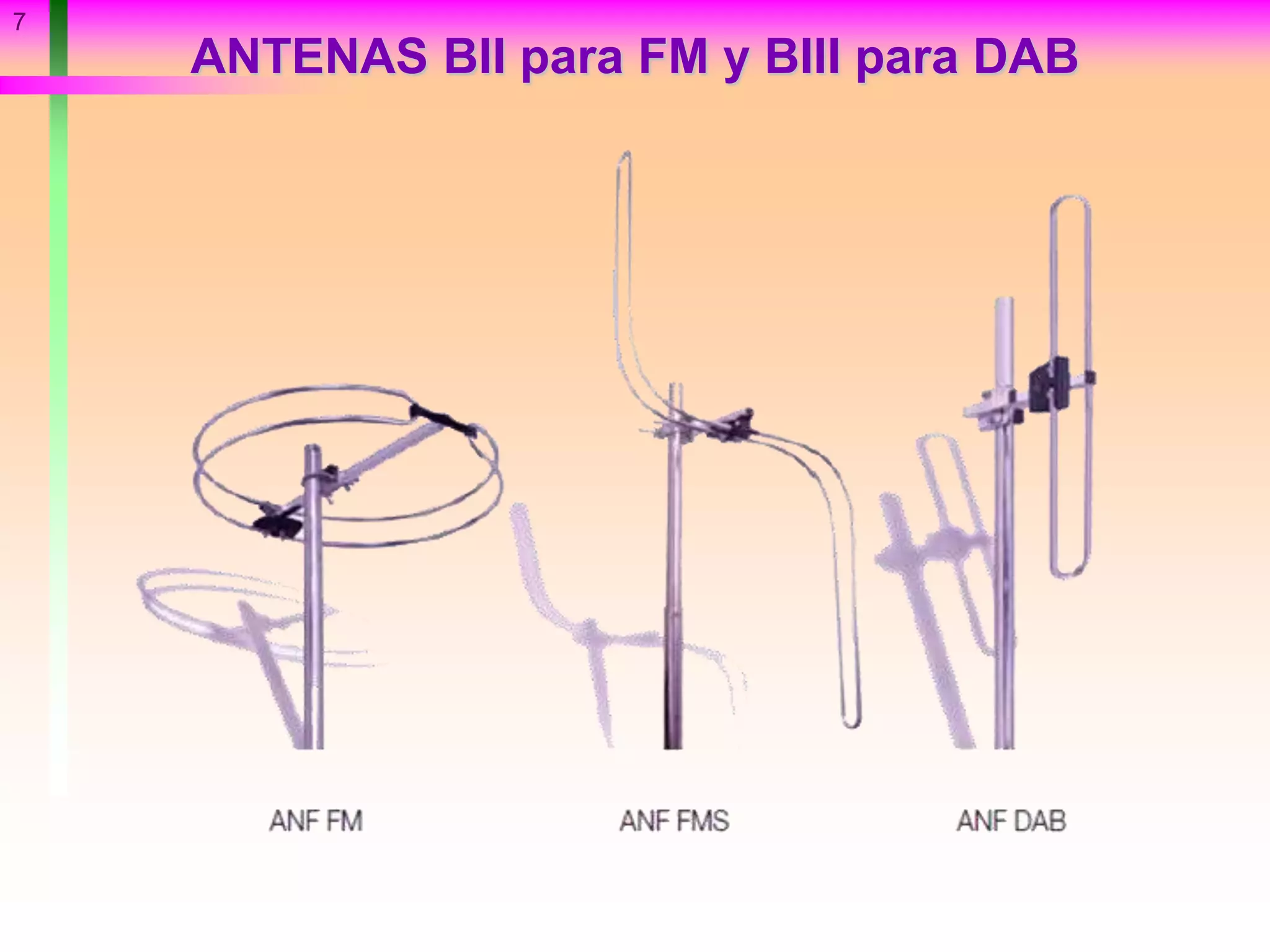 7
ANTENAS BII para FM y BIII para DAB
 