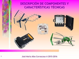 DESCRIPCIÓN DE COMPONENTES Y
CARACTERÍSTICAS TÉCNICAS
José María Alba Carrascosa ® 2015-20161
 