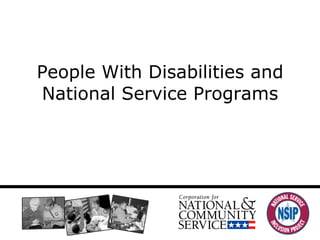 People With Disabilities and National Service Programs 