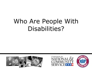 Who Are People With Disabilities? 