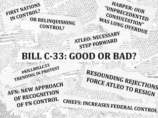 BILL C-33: GOOD OR BAD?
 