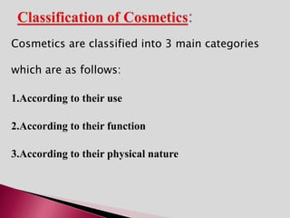 cosmetics and cosmeticals [department of pharmaceutics] | PPTX