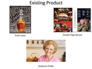 Existing Product
Front cover Double Page Spread
Audience Profile
 