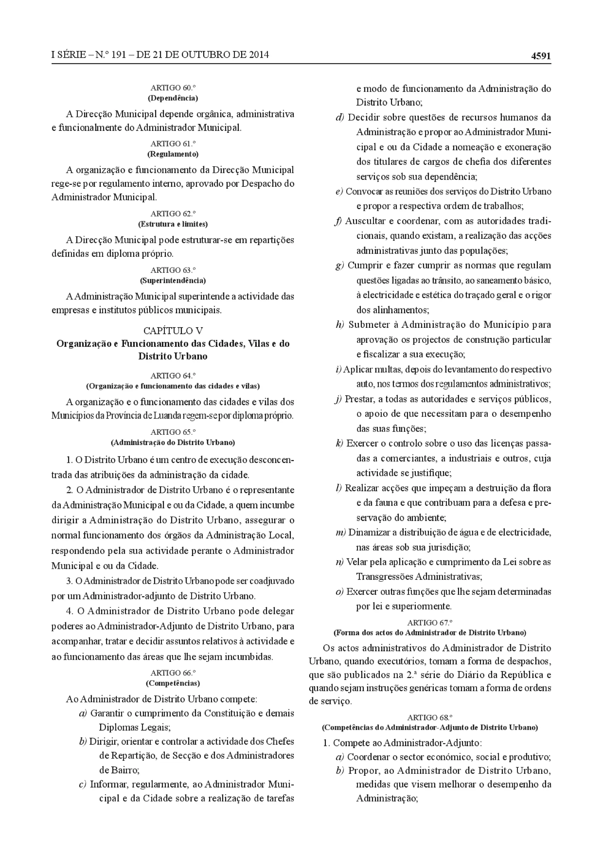 Decreto Presidencial 293-14 Revisao do Estatuto_Orgânico_da_Província_de_Luanda