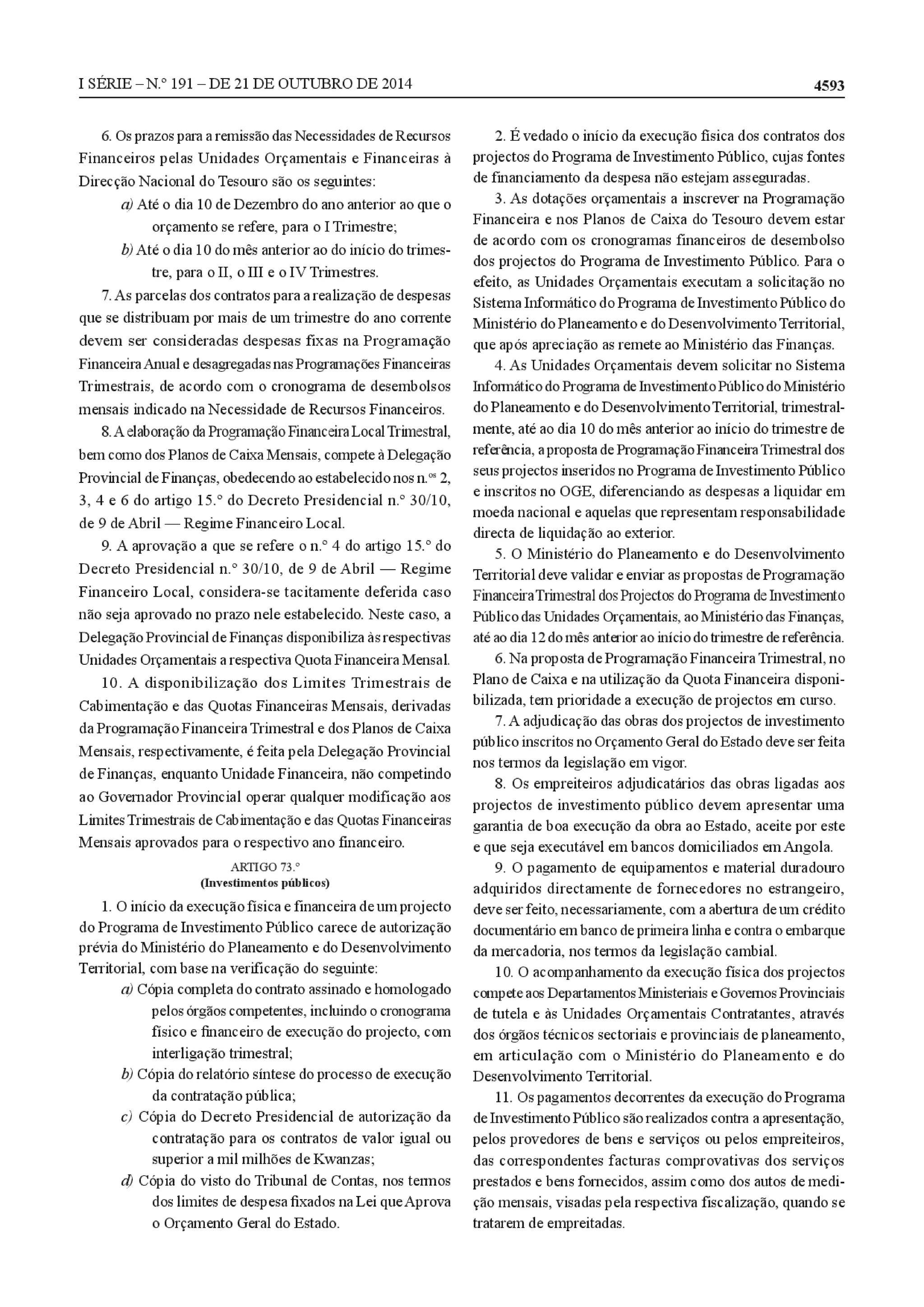 Decreto Presidencial 293-14 Revisao do Estatuto_Orgânico_da_Província_de_Luanda