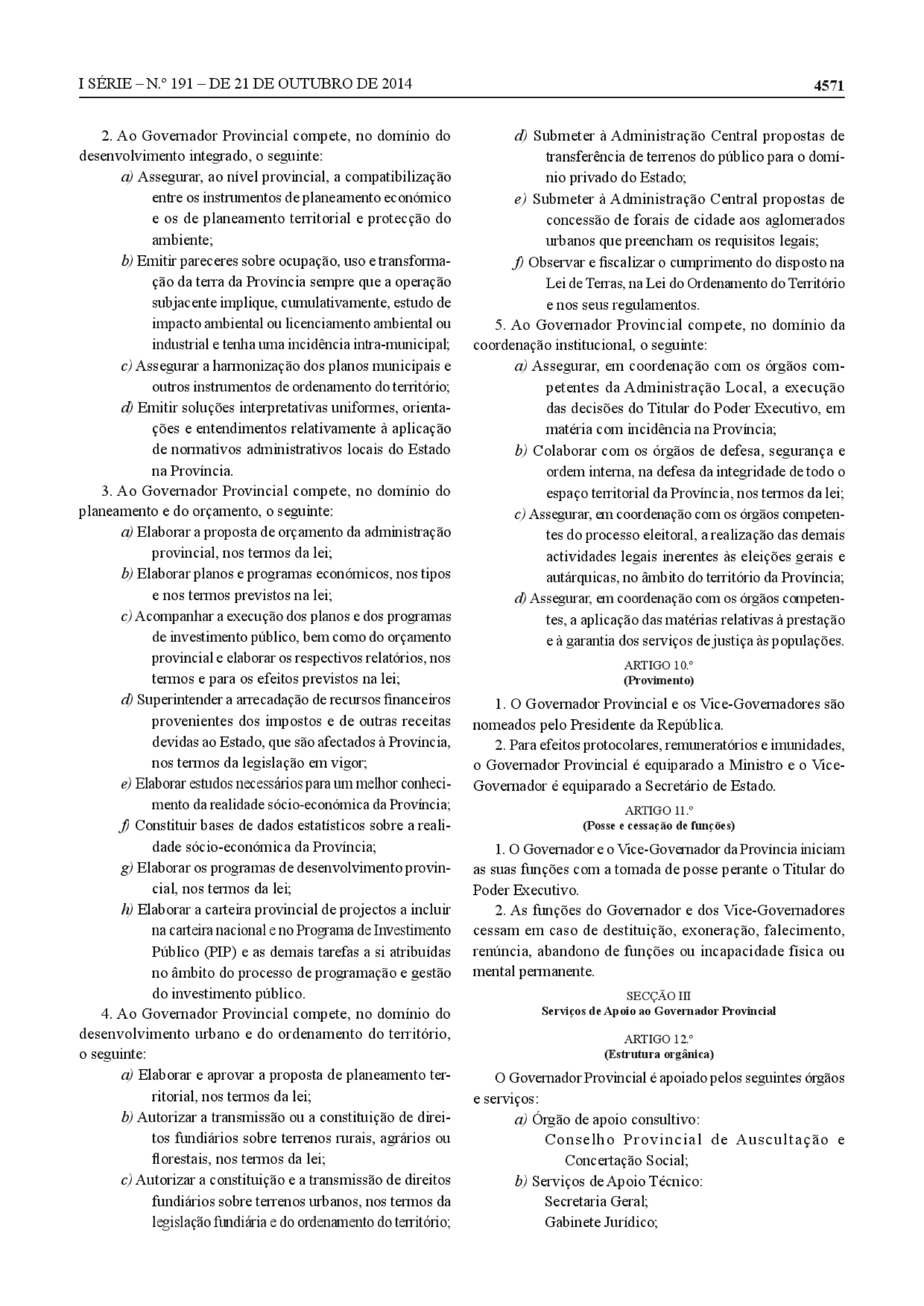 Decreto Presidencial 293-14 Revisao do Estatuto_Orgânico_da_Província_de_Luanda