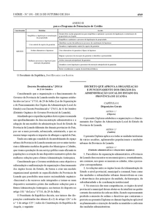 Decreto Presidencial 293-14  Revisao do  Estatuto_Orgânico_da_Província_de_Luanda