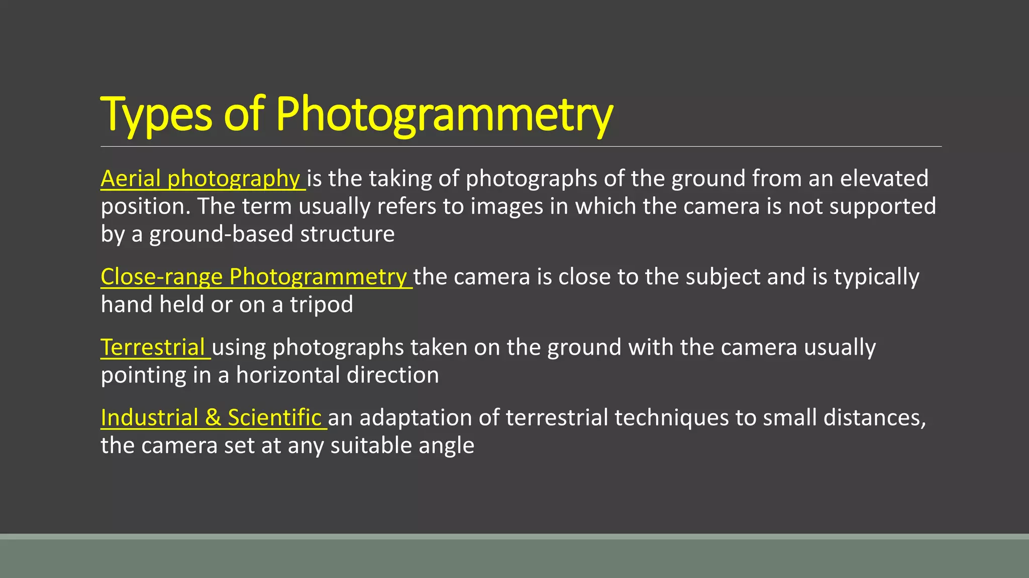 Horizontal Photogrammetry Introduction to Geoinformatics | PPTX