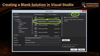 33
Creating a Blank Solution in Visual Studio
 