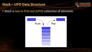 37
 Stack is last-in-first-out (LIFO) collection of elements
Stack – LIFO Data Structure
 