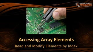 Accessing Array Elements
Read and Modify Elements by Index
 