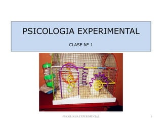 PSICOLOGIA EXPERIMENTAL
CLASE N° 1
PSICOLOGÍA EXPERIMENTAL 1
 